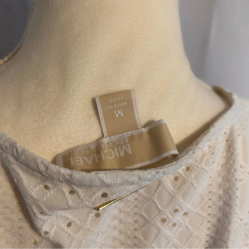 Michael Kors white short sleeved top‎ size medium butterfly sleeves